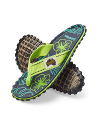 Gumbies Flip Flops Lime Hibiscus